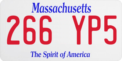 MA license plate 266YP5