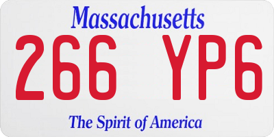 MA license plate 266YP6