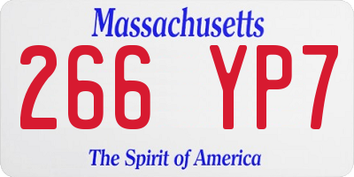 MA license plate 266YP7