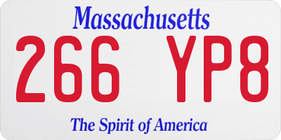 MA license plate 266YP8