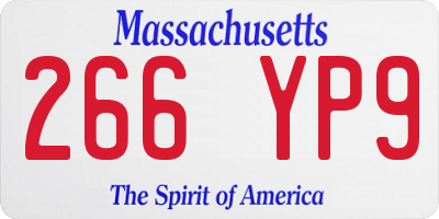 MA license plate 266YP9