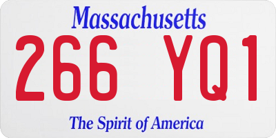 MA license plate 266YQ1