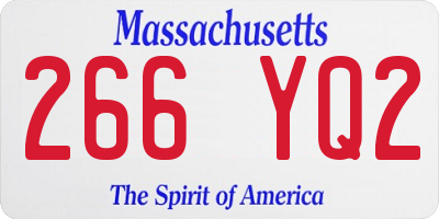 MA license plate 266YQ2