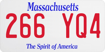 MA license plate 266YQ4