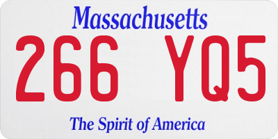 MA license plate 266YQ5