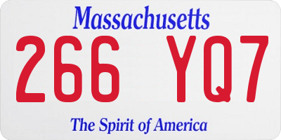 MA license plate 266YQ7