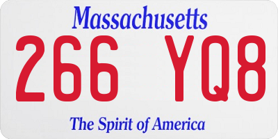 MA license plate 266YQ8