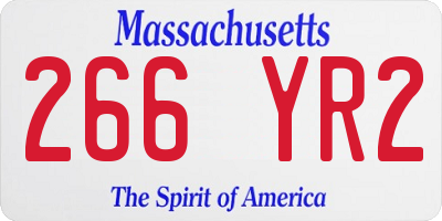 MA license plate 266YR2