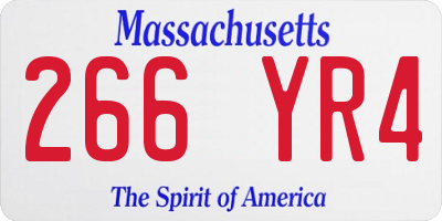 MA license plate 266YR4