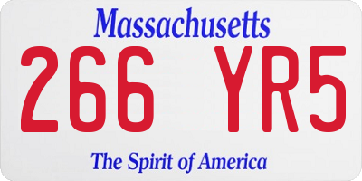 MA license plate 266YR5