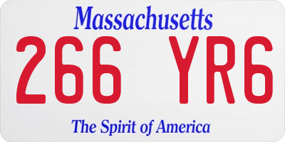 MA license plate 266YR6