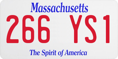 MA license plate 266YS1