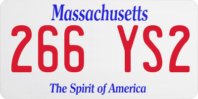 MA license plate 266YS2