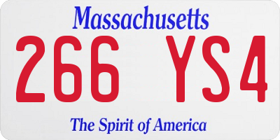 MA license plate 266YS4