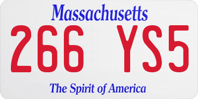 MA license plate 266YS5