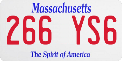 MA license plate 266YS6
