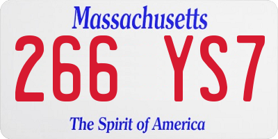 MA license plate 266YS7