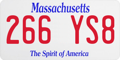 MA license plate 266YS8