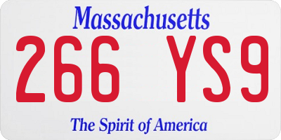 MA license plate 266YS9