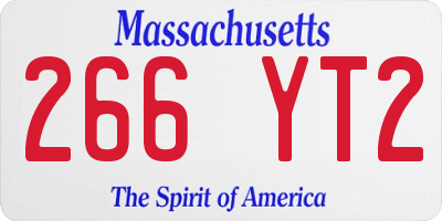 MA license plate 266YT2