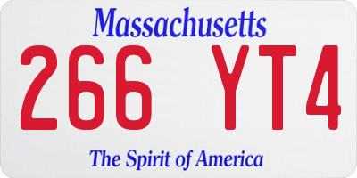 MA license plate 266YT4