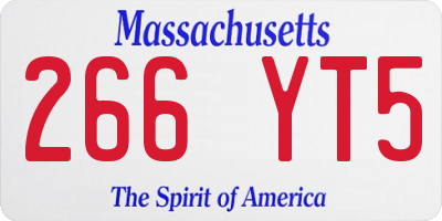 MA license plate 266YT5