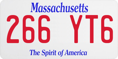 MA license plate 266YT6