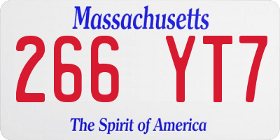 MA license plate 266YT7