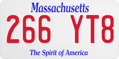 MA license plate 266YT8