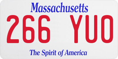 MA license plate 266YU0
