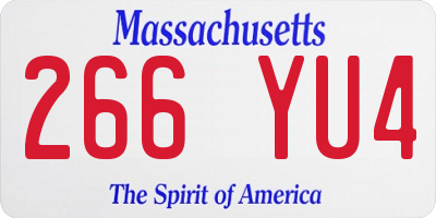 MA license plate 266YU4