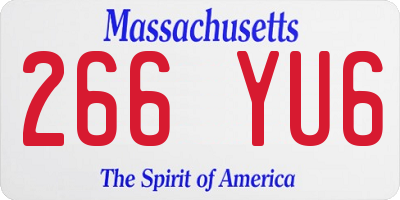 MA license plate 266YU6