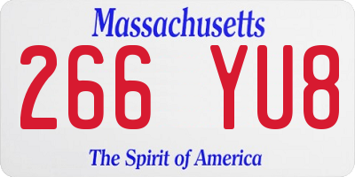 MA license plate 266YU8