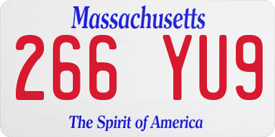 MA license plate 266YU9