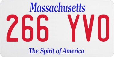 MA license plate 266YV0