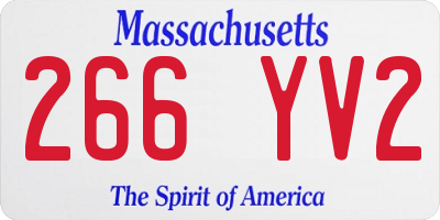 MA license plate 266YV2