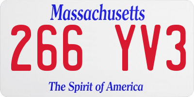 MA license plate 266YV3