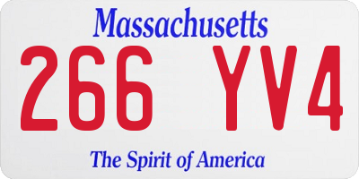 MA license plate 266YV4