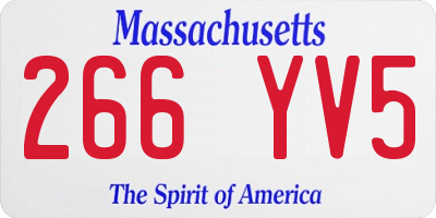 MA license plate 266YV5