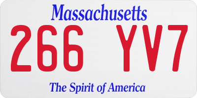 MA license plate 266YV7