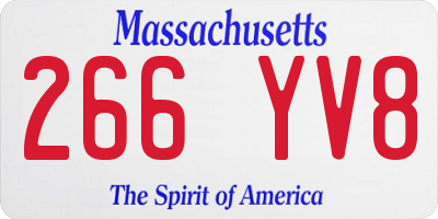 MA license plate 266YV8