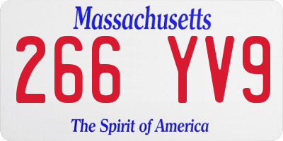 MA license plate 266YV9