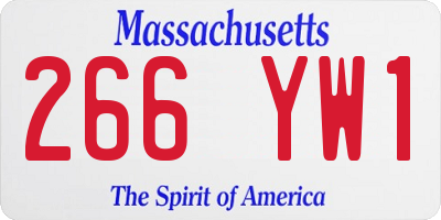 MA license plate 266YW1