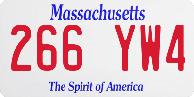 MA license plate 266YW4