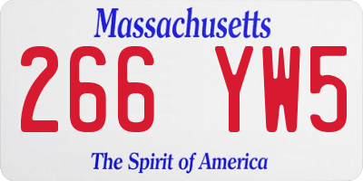 MA license plate 266YW5