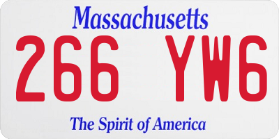 MA license plate 266YW6
