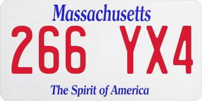 MA license plate 266YX4