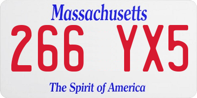 MA license plate 266YX5