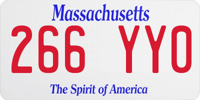 MA license plate 266YY0