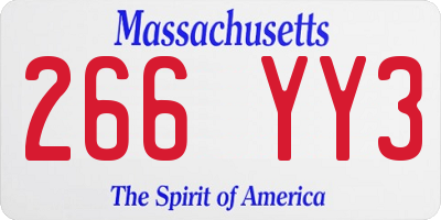 MA license plate 266YY3